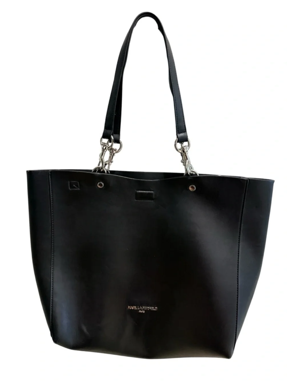 Karl Lagerfeld Paris Adele Tote Black Large Shoulder Bag Pouch Designer Handbag